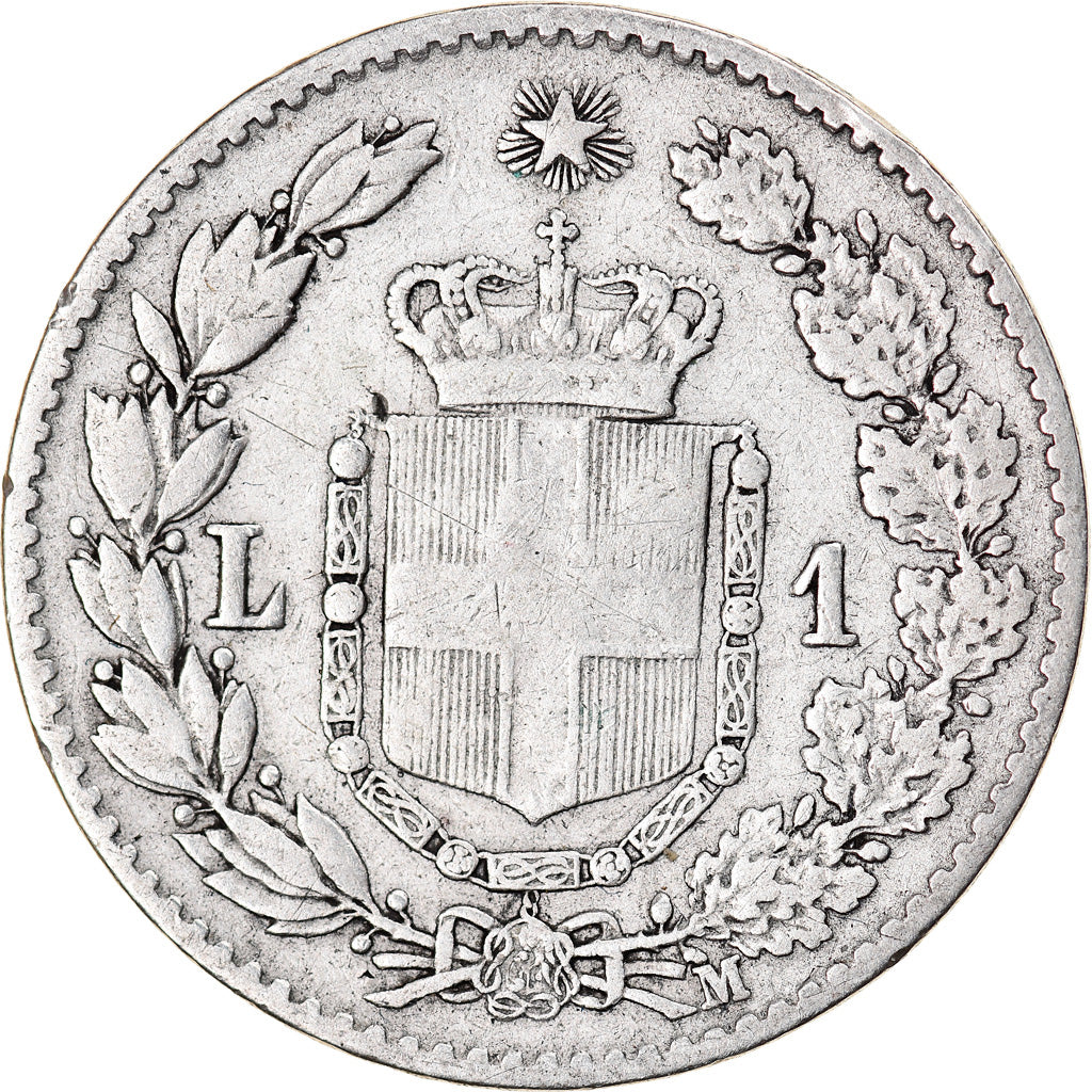 Coin, Italy, Umberto I, Lira, 1887, Milan, VF(20-25), Silver, KM:24.2