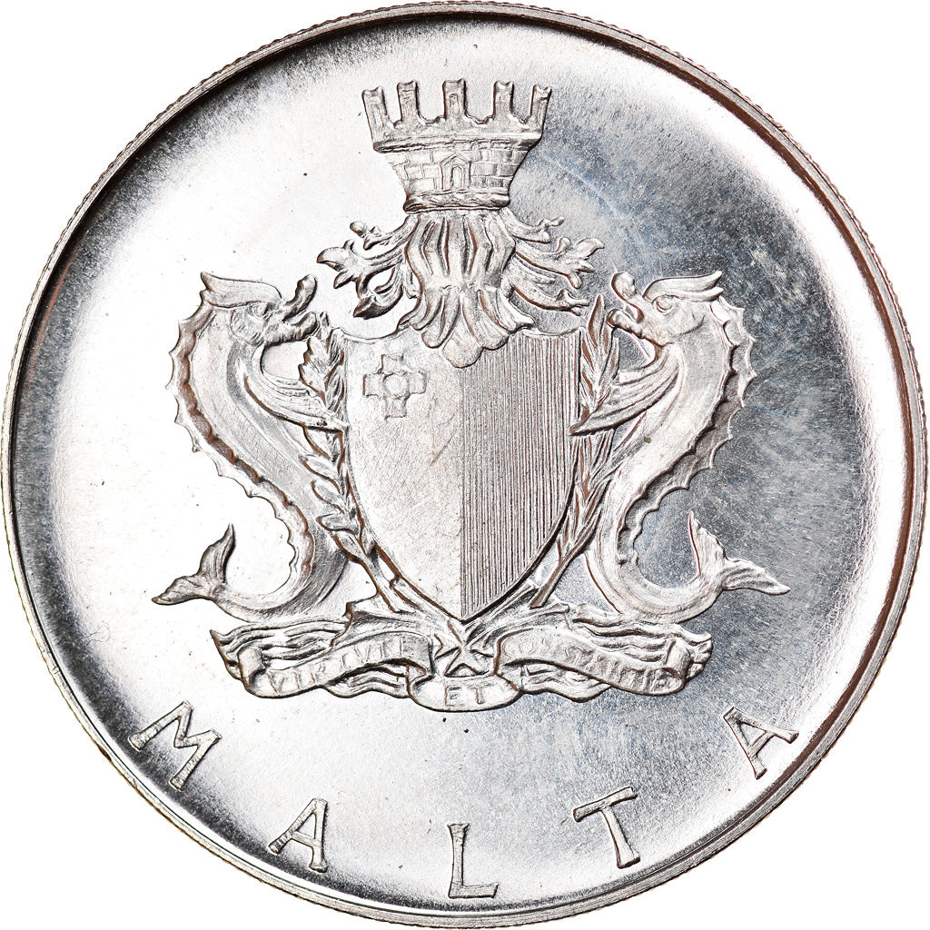 Moneta, Malta, Pound, 1972, MS(63), Srebro, KM:13