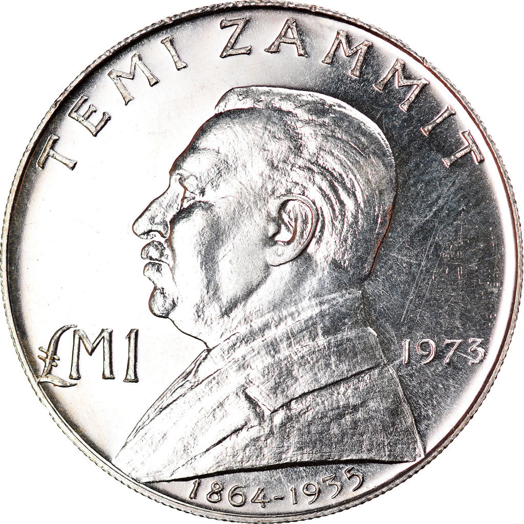Coin, Malta, Pound, 1973, MS(60-62), Silver, KM:19