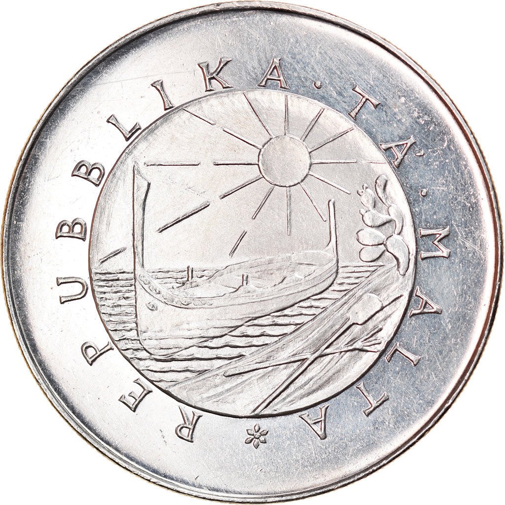 Coin, Malta, 4 Pounds, 1976, British Royal Mint, MS(63), Silver, KM:41