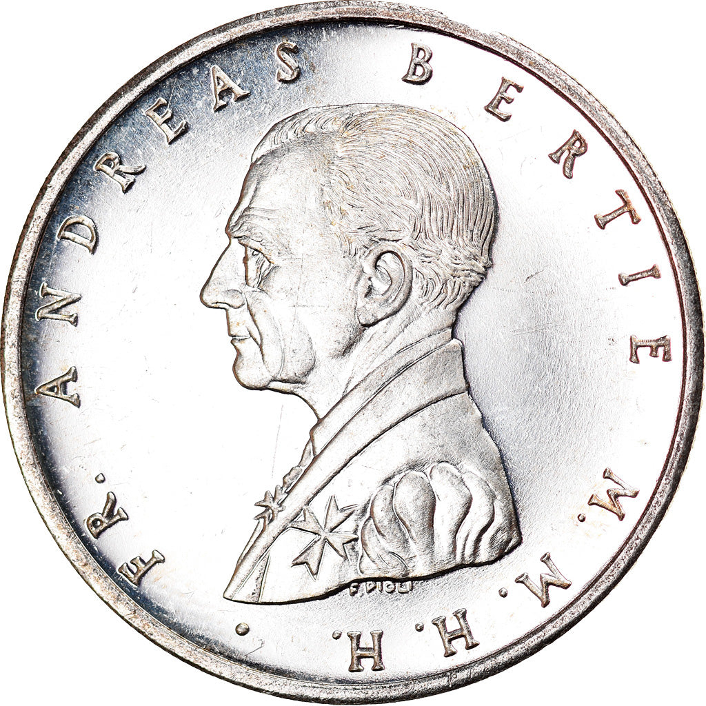 Coin, MALTA, ORDER OF, Andreas Bertie, Scudo, 1996, MS(63), Silver, KM:183