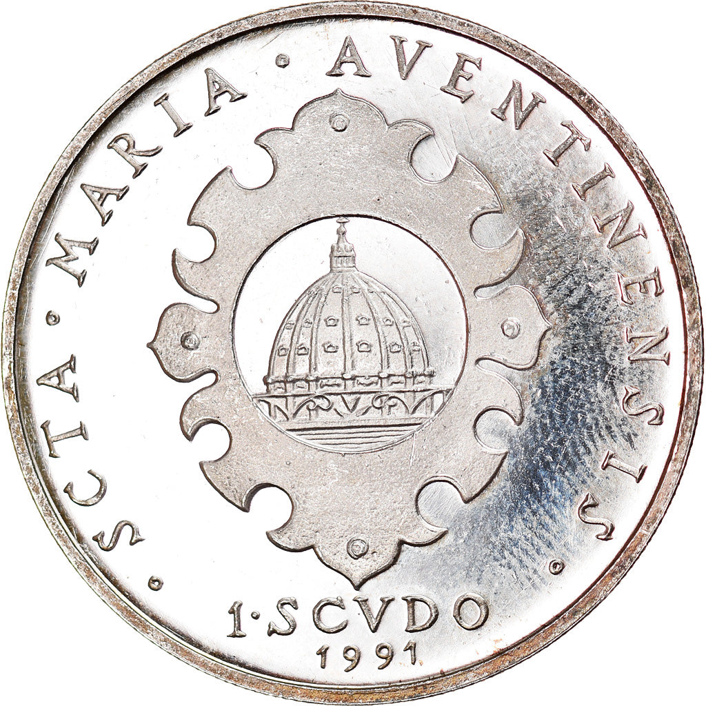 Coin, MALTA, ORDER OF, Andreas Bertie, Scudo, 1991, MS(63), Silver, KM:155