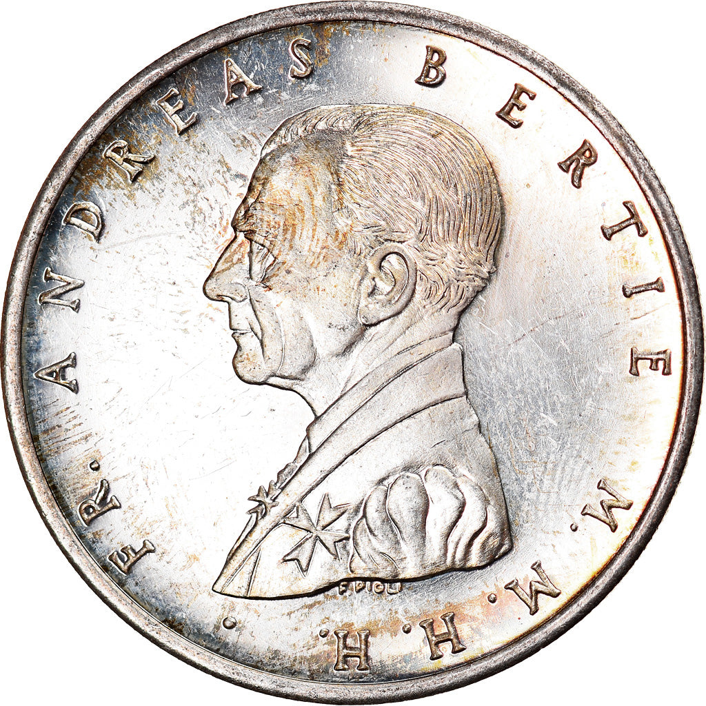 Coin, MALTA, ORDER OF, Andreas Bertie, Scudo, 1994, MS(63), Silver, KM:172