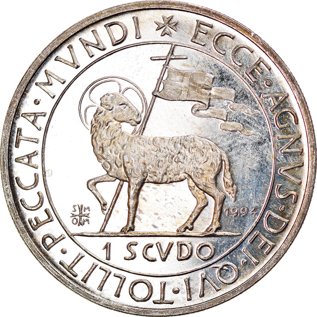 Coin, MALTA, ORDER OF, Andreas Bertie, Scudo, 1994, MS(63), Silver, KM:172