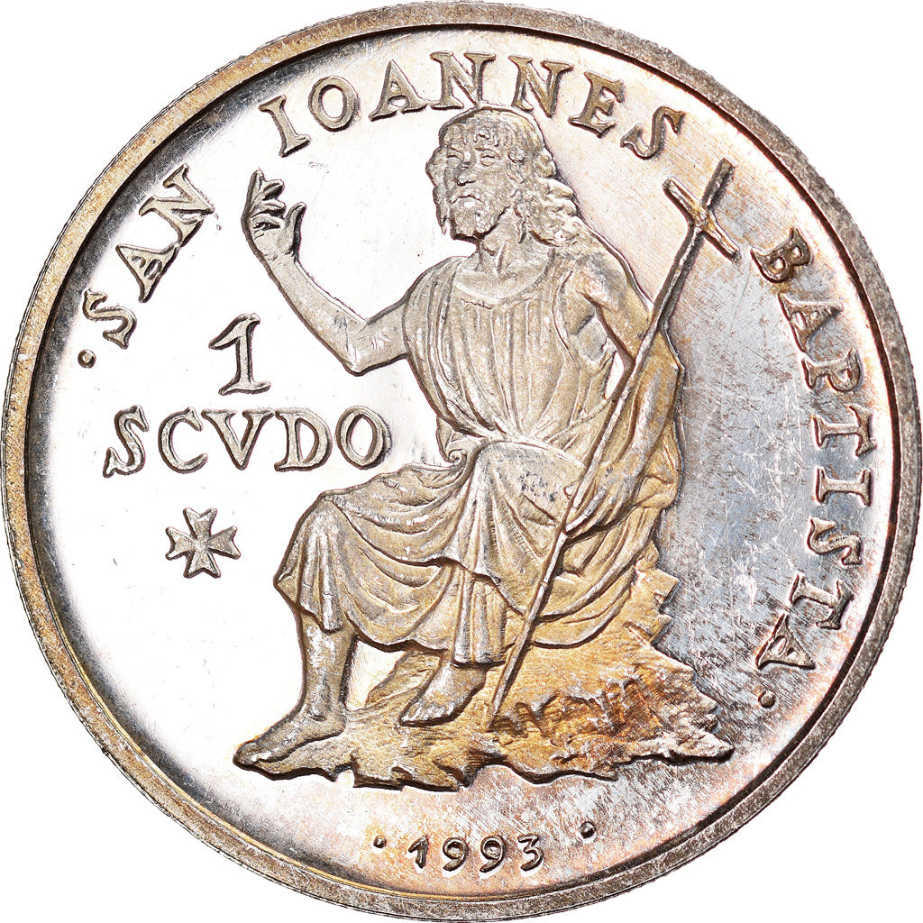 Coin, MALTA, ORDER OF, Andreas Bertie, Scudo, 1993, MS(63), Silver, KM:166