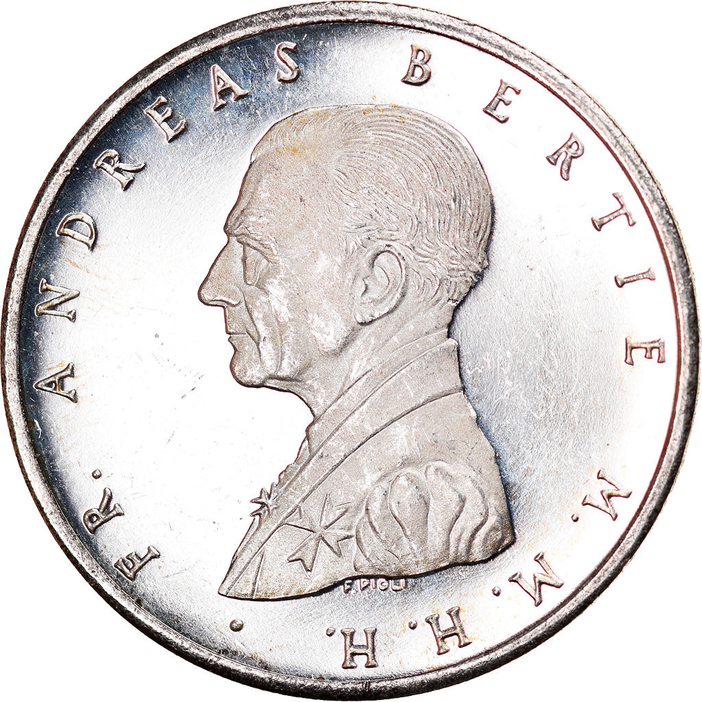 Coin, MALTA, ORDER OF, Andreas Bertie, Scudo, 1998, MS(63), Silver, KM:193