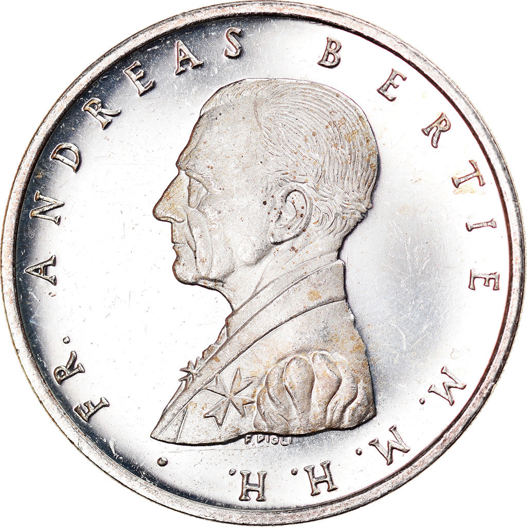 Coin, MALTA, ORDER OF, Andreas Bertie, Scudo, 2000, MS(63), Silver, KM:205