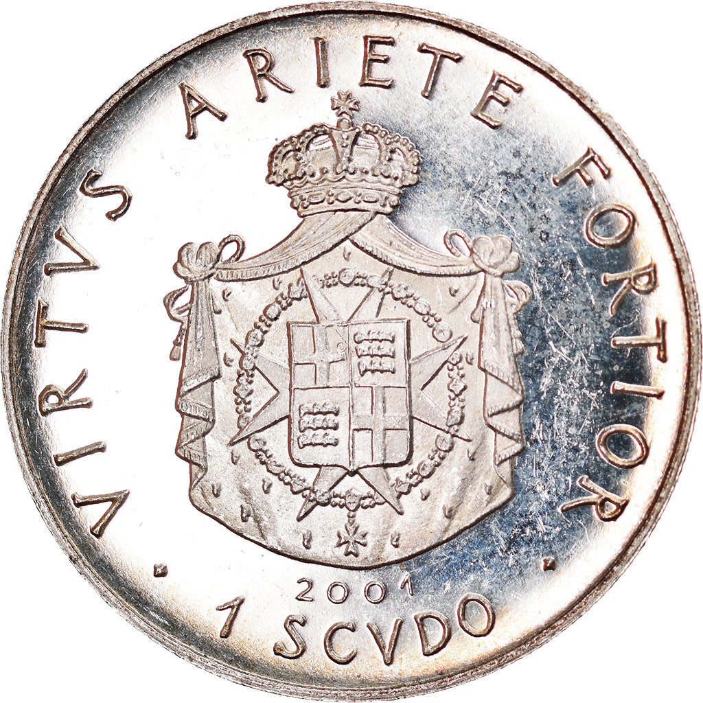 Coin, MALTA, ORDER OF, Andreas Bertie, Scudo, 2001, MS(63), Silver, KM:212