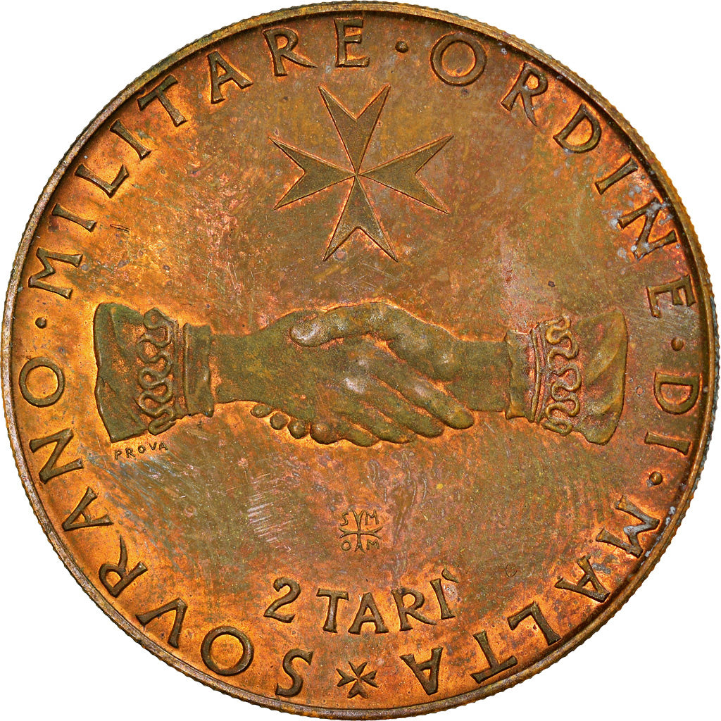 Monnaie, MALTA, ORDER OF, Angelo de Mojana di Cologna, 2 Tari, 1968, SPL