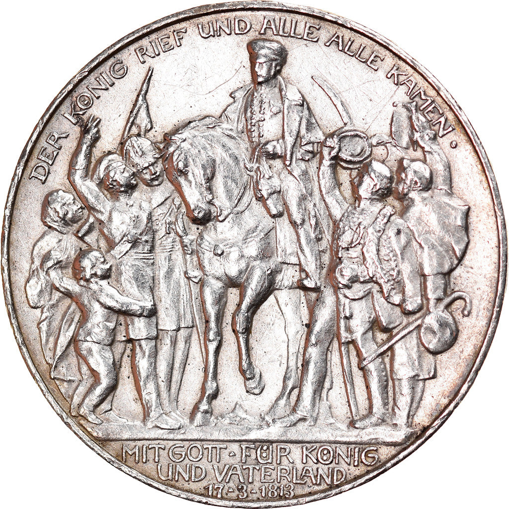 Coin, German States, PRUSSIA, Wilhelm II, 3 Mark, 1913, Berlin, EF(40-45)