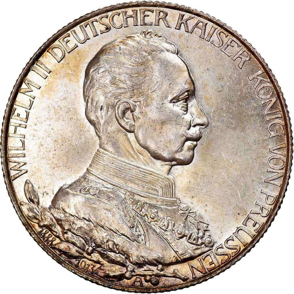 Coin, German States, PRUSSIA, Wilhelm II, 2 Mark, 1913, Berlin, MS(64), Silver