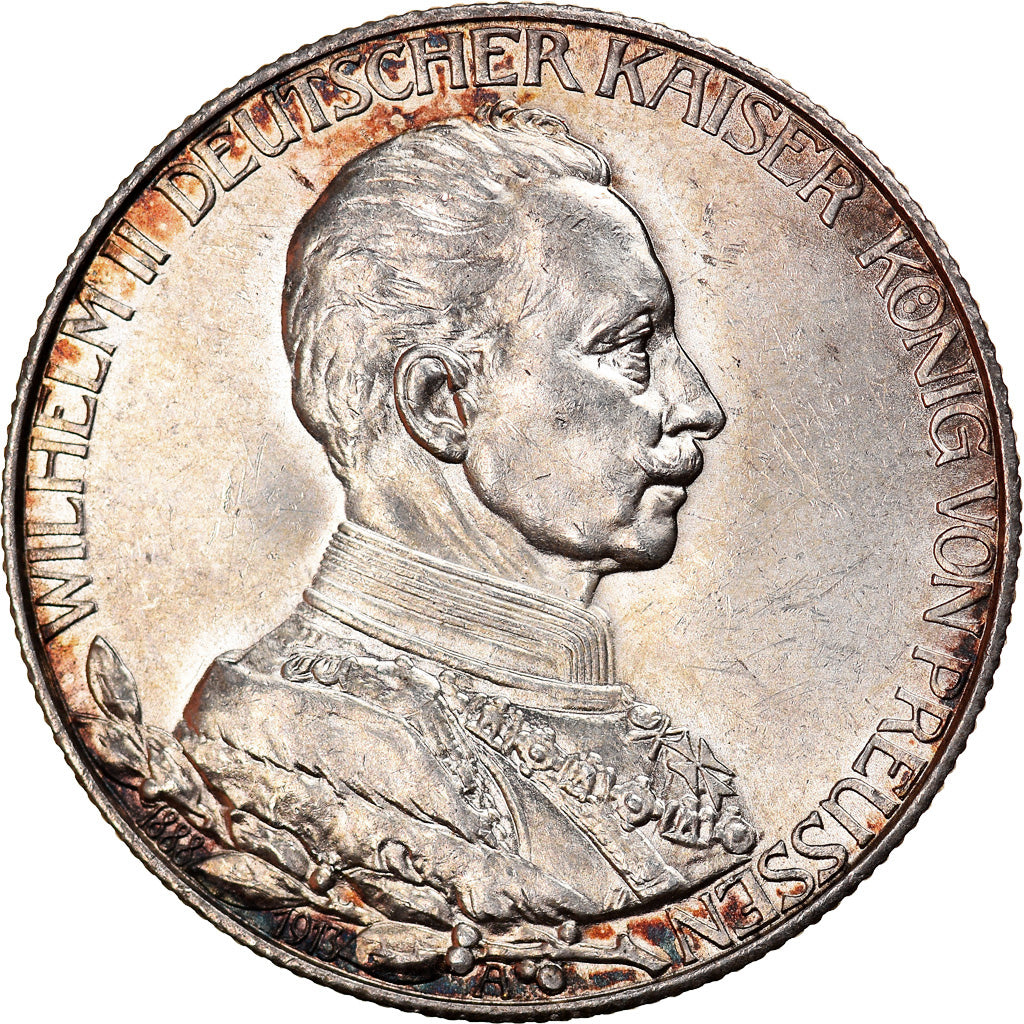 Coin, German States, PRUSSIA, Wilhelm II, 2 Mark, 1913, Berlin, MS(64), Silver