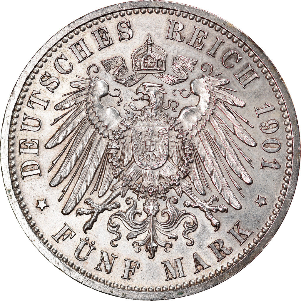 Coin, German States, PRUSSIA, Wilhelm II, 5 Mark, 1901, Berlin, MS(60-62)