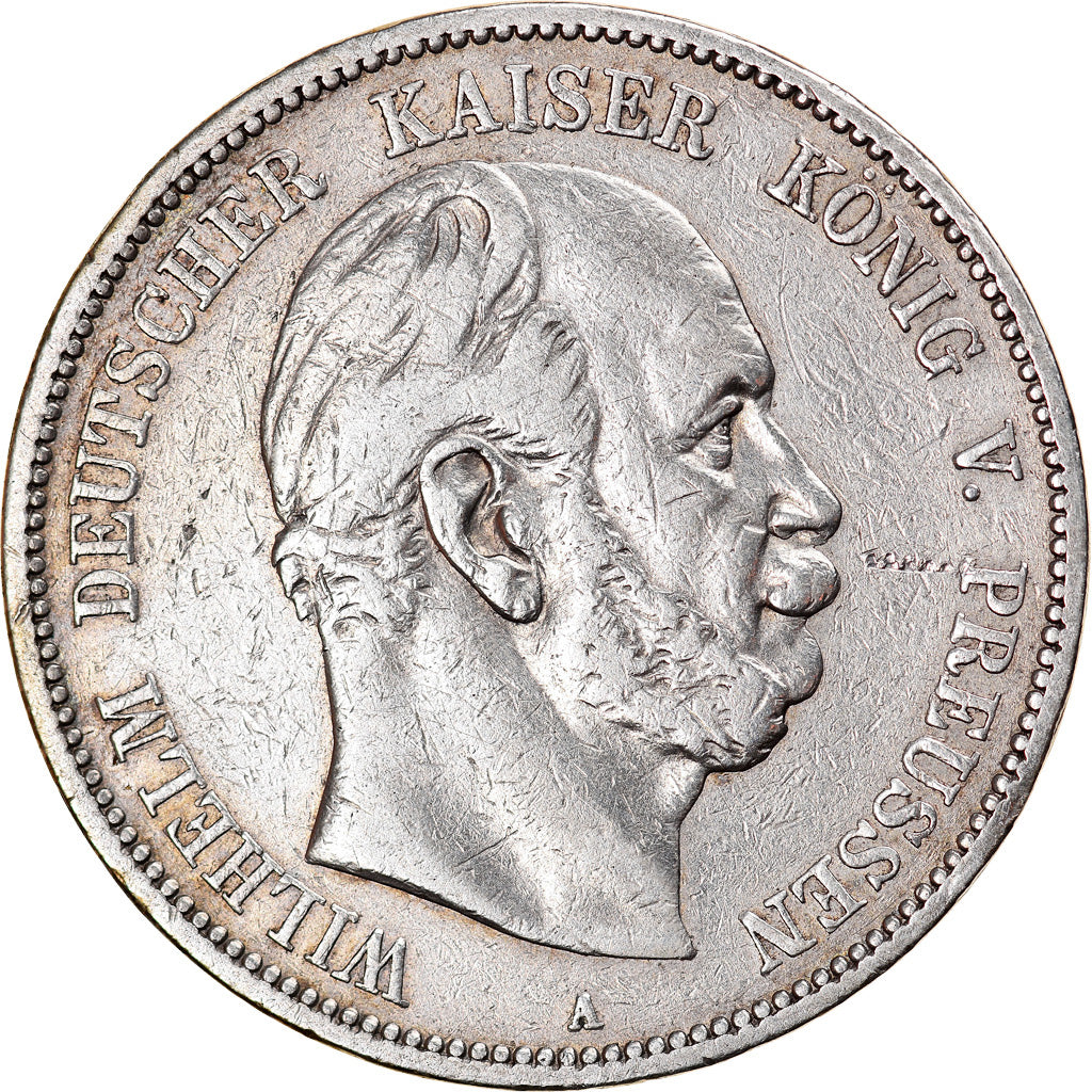 GERMAN STATES, 5 Mark, 1876, Berlin, KM #503, VF(30-35), Silver, 27.37
