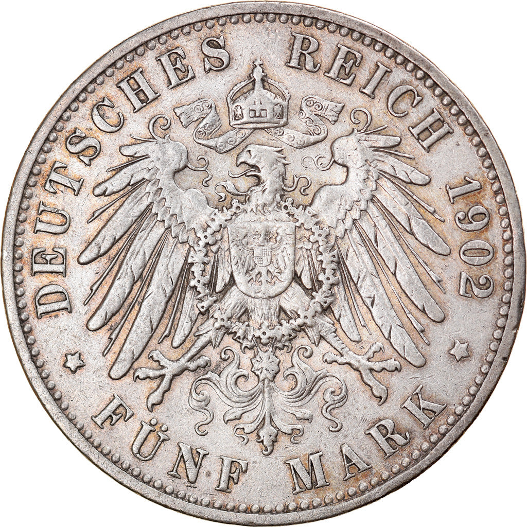 Coin, German States, PRUSSIA, Wilhelm II, 5 Mark, 1902, Berlin, EF(40-45)