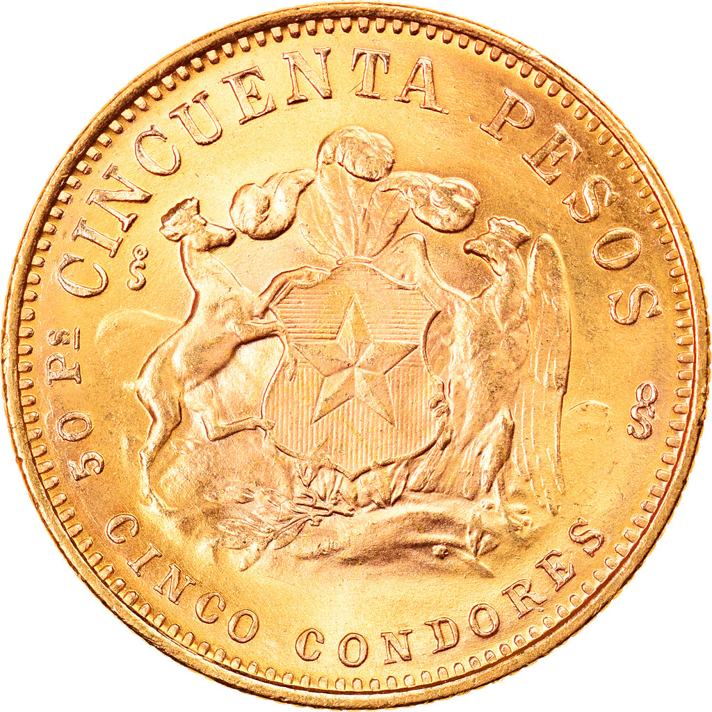 Moneda, Chile, 50 Pesos, 1966, FDC, Oro, KM:169