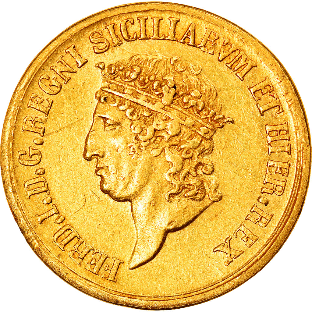Coin, ITALIAN STATES, NAPLES, Ferdinando I, 3 Ducati, 1818, Naples, Rare