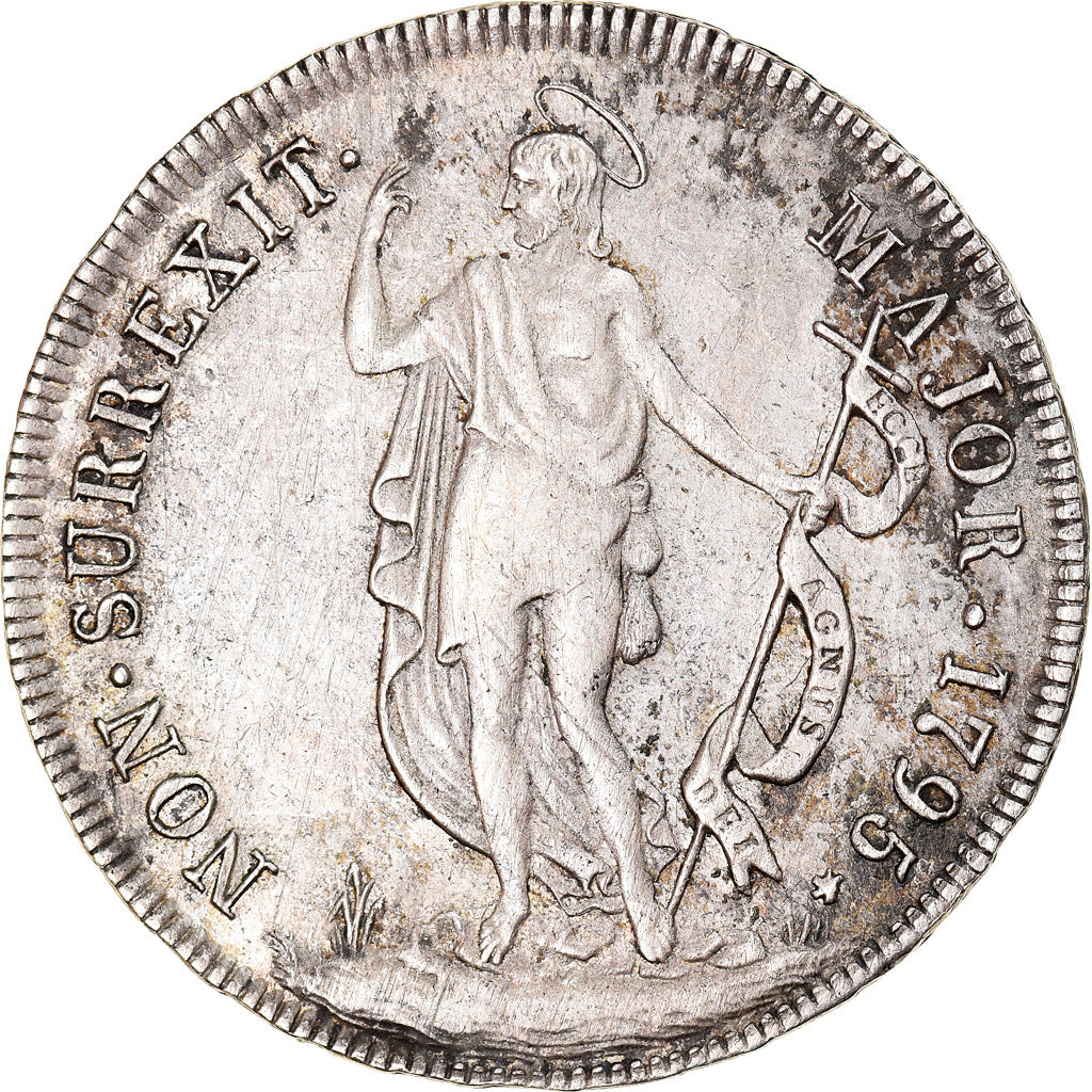 Coin, ITALIAN STATES, GENOA, 4 Lire, 1795, Genoa, EF(40-45), Silver, KM:248