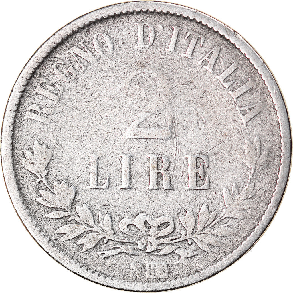 Münze, Italien, Vittorio Emanuele II, 2 Lire, 1863, Naples, S, Silber, KM:16.1