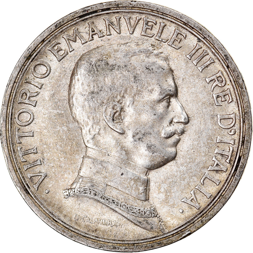 Moneda, Italia, Vittorio Emanuele III, 2 Lire, 1916, Rome, MBC+, Plata, KM:55
