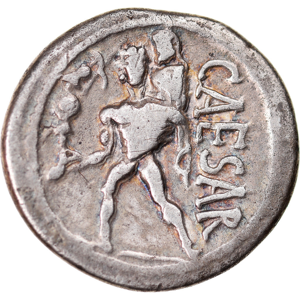 Moneda, Julius Caesar, Denarius, Rome, MBC, Plata, Crawford:458/1