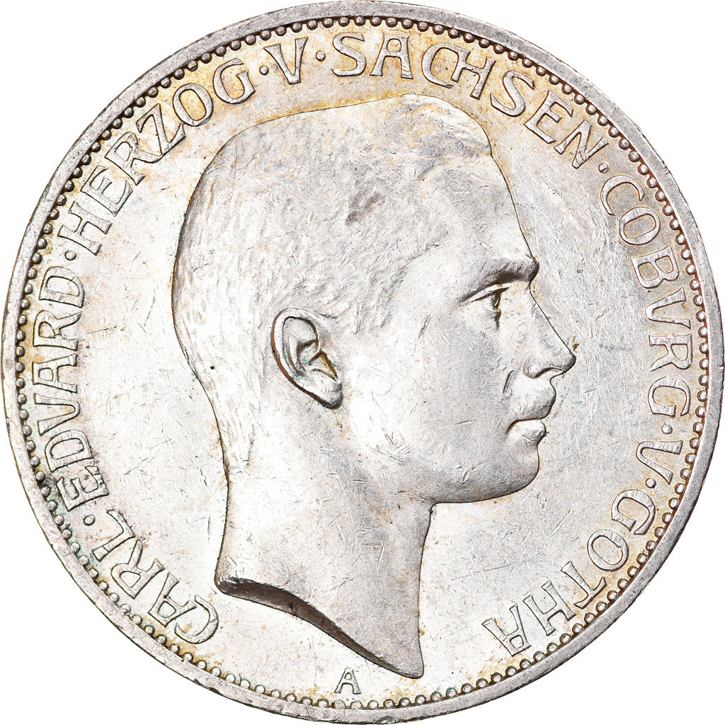 Coin, German States, SAXE-COBURG-GOTHA, Karl Eduard, 5 Mark, 1907, Berlin, Very