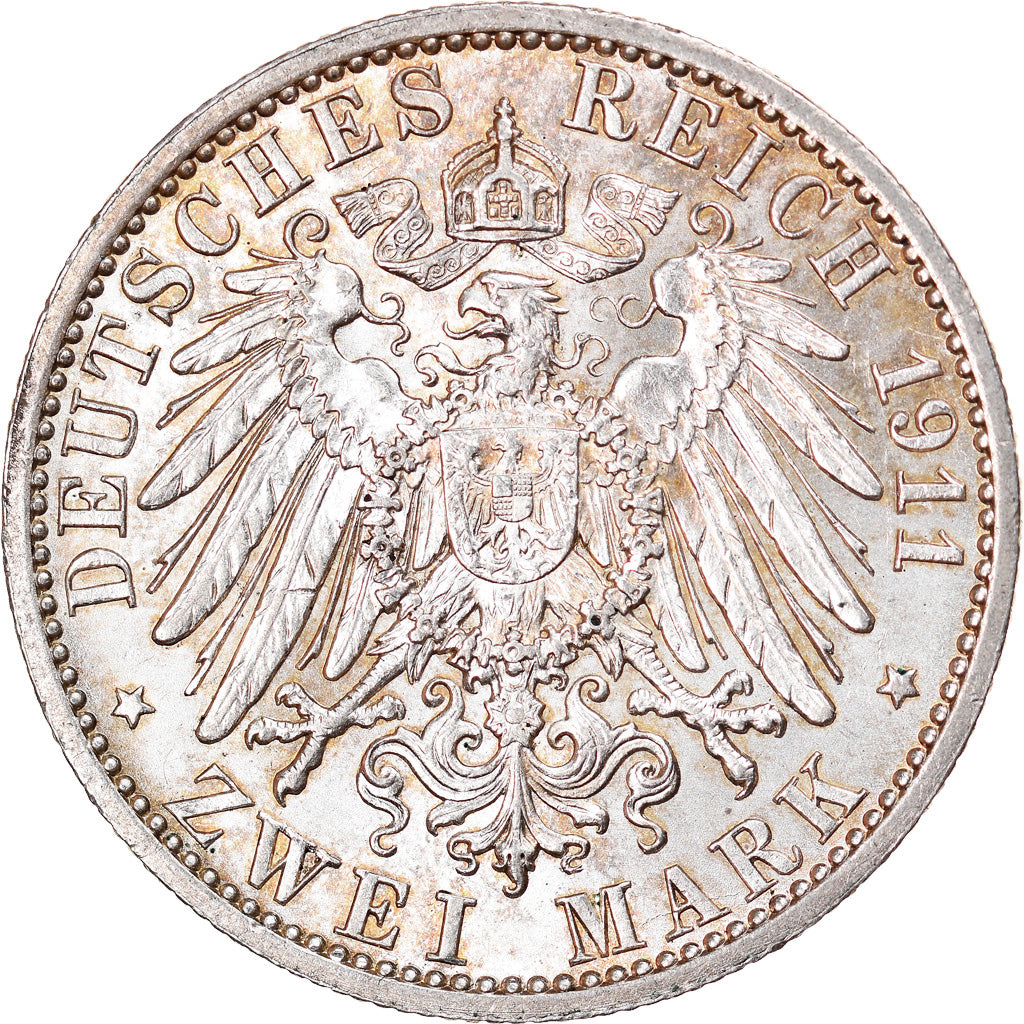Coin, German States, LUBECK, 2 Mark, 1911, Berlin, MS(63), Silver, KM:212