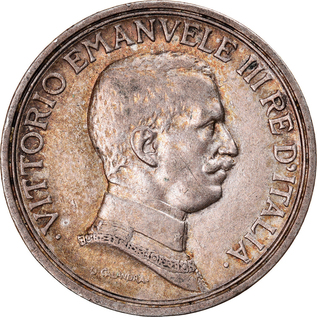 Coin, Italy, Vittorio Emanuele III, 2 Lire, 1914, Rome, AU(55-58), Silver, KM:55