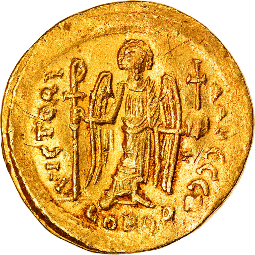 Coin, Justinian I, Solidus, 527-565 AD, Constantinople, MS(60-62), Gold