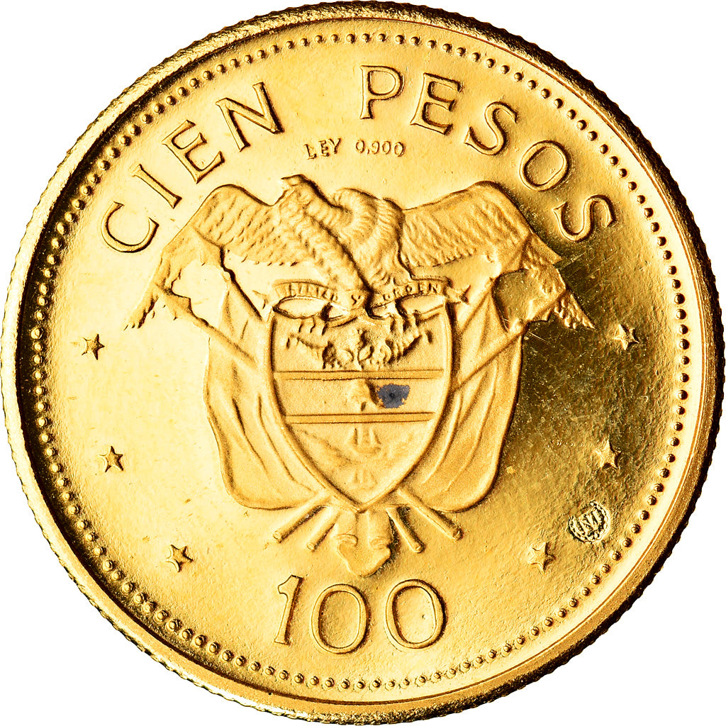 Coin, Colombia, 100 Pesos, 1968, MS(65-70), Gold, KM:231