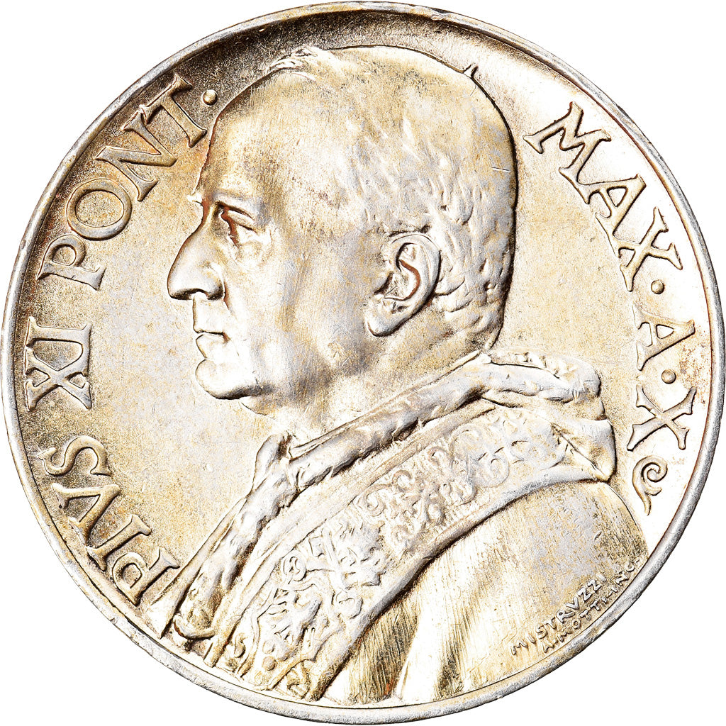 Coin, VATICAN CITY, Pius XI, 10 Lire, 1931, Rome, AU(55-58), Silver, KM:8