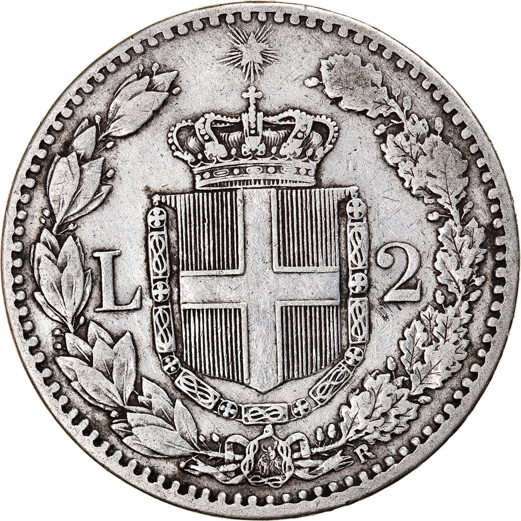 Coin, Italy, Umberto I, 2 Lire, 1881, Rome, VF(30-35), Silver, KM:23