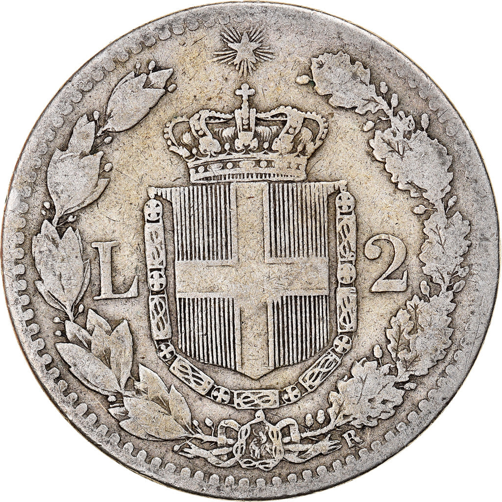 Moneta, Italia, Umberto I, 2 Lire, 1881, Rome, MB, Argento, KM:23