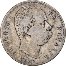 Moneta, Italia, Umberto I, 2 Lire, 1887, Rome, MB, Argento, KM:23