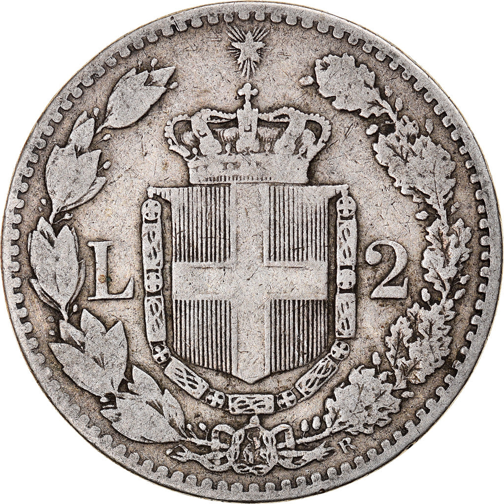 Monnaie, Italie, Umberto I, 2 Lire, 1887, Rome, TB, Argent, KM:23
