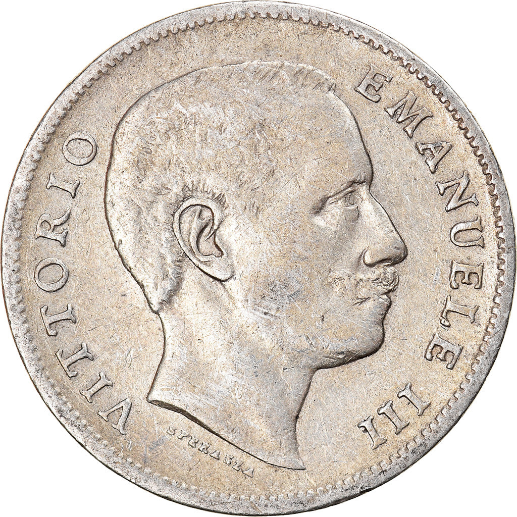 Moneta, Italia, Vittorio Emanuele III, Lira, 1907, Rome, MB, Argento, KM:32