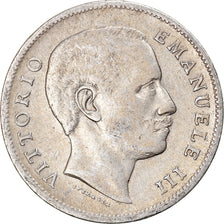 Moneta, Italia, Vittorio Emanuele III, Lira, 1907, Rome, MB, Argento, KM:32