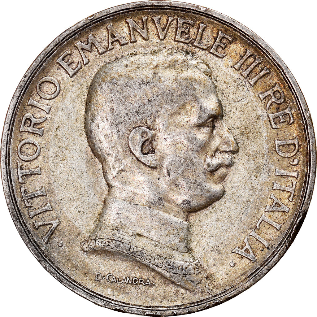 Coin, Italy, Vittorio Emanuele III, Lira, 1917, Rome, EF(40-45), Silver, KM:57