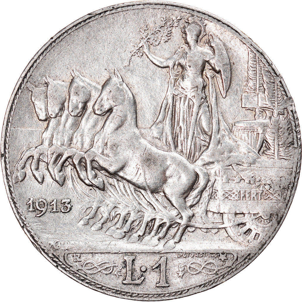 Münze, Italien, Vittorio Emanuele III, Lira, 1913, Rome, S, Silber, KM:45