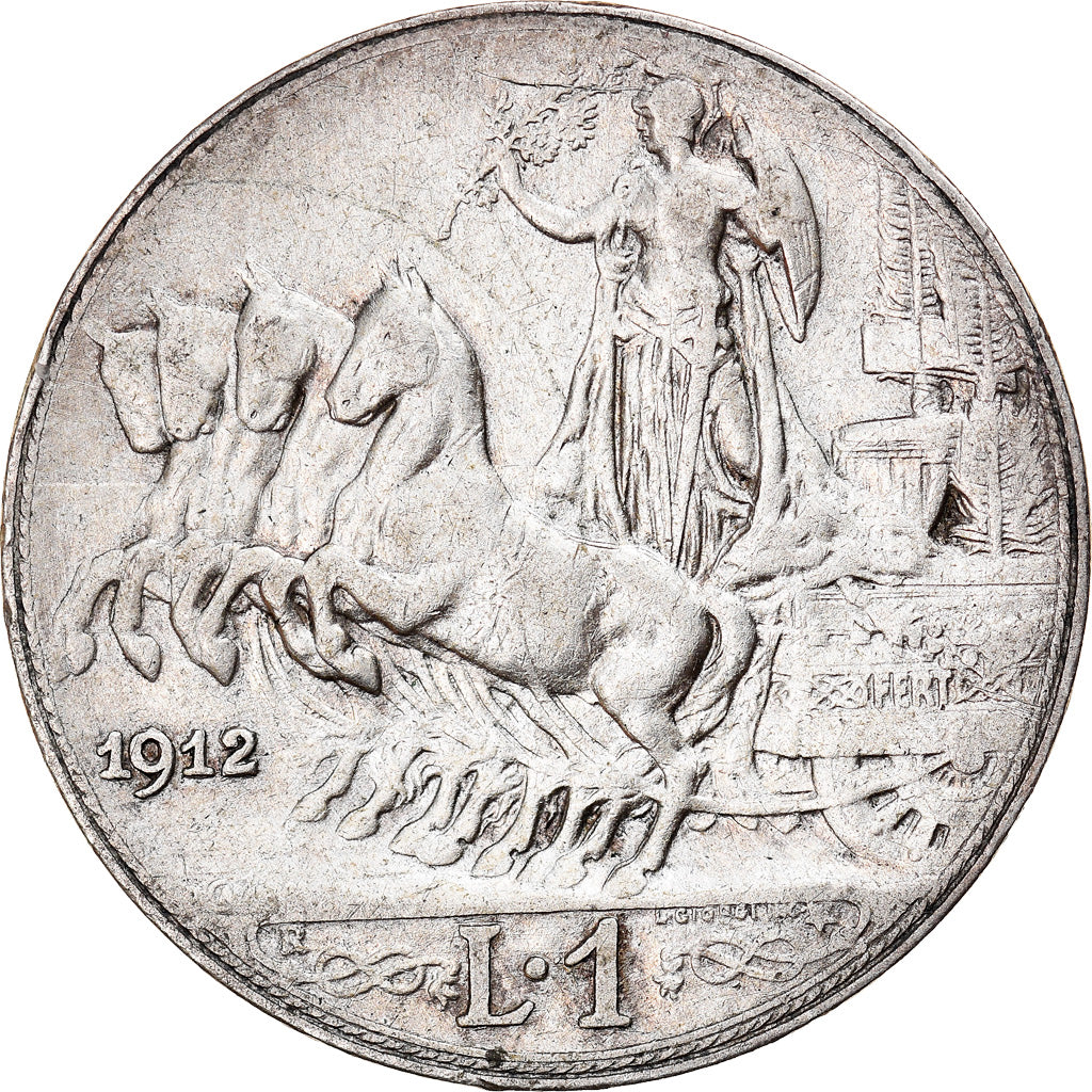 Coin, Italy, Vittorio Emanuele III, Lira, 1912, Rome, EF(40-45), Silver, KM:45