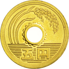 JAPAN, 5 Yen, 2003, KM #96.2, MS(63), Brass, 22, 3.75