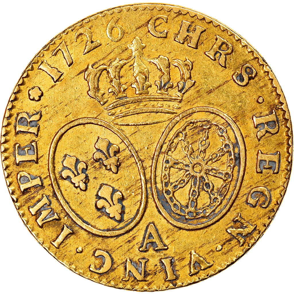 Monnaie, France, Louis XV, Louis d'or aux lunettes, Louis d'Or, 1726, Paris