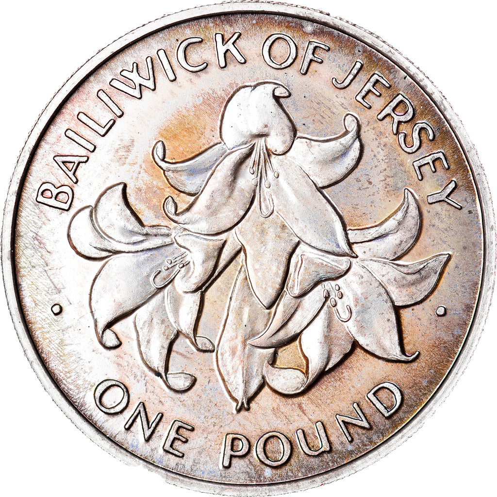 Coin, Jersey, Elizabeth II, Pound, 1972, MS(65-70), Silver, KM:36