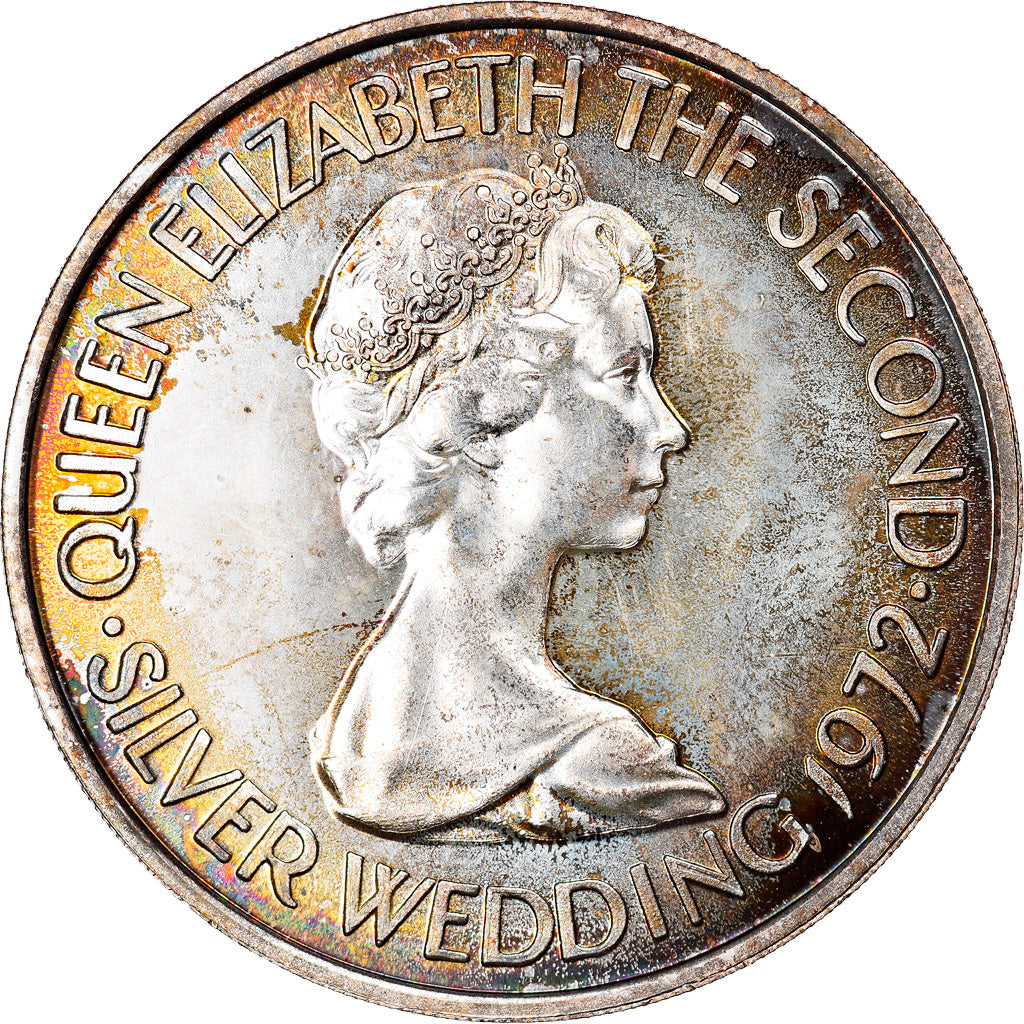 Coin, Jersey, Elizabeth II, 2 Pounds, 1972, MS(65-70), Silver, KM:37