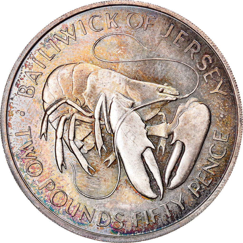 Monnaie, Jersey, Elizabeth II, 2 Pounds 50 Pence, 1972, FDC, Argent, KM:38