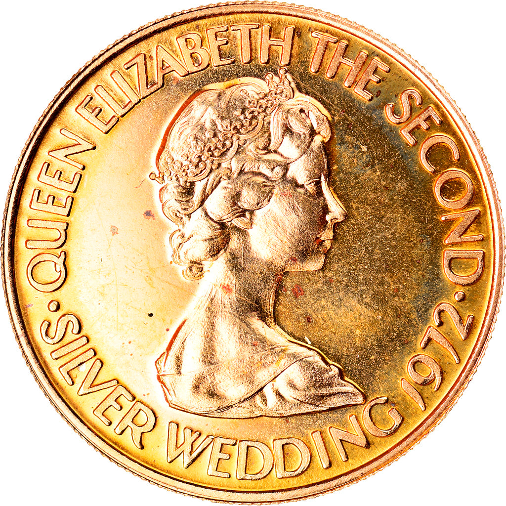 Coin, Jersey, Elizabeth II, 20 Pounds, 1972, MS(65-70), Gold, KM:41