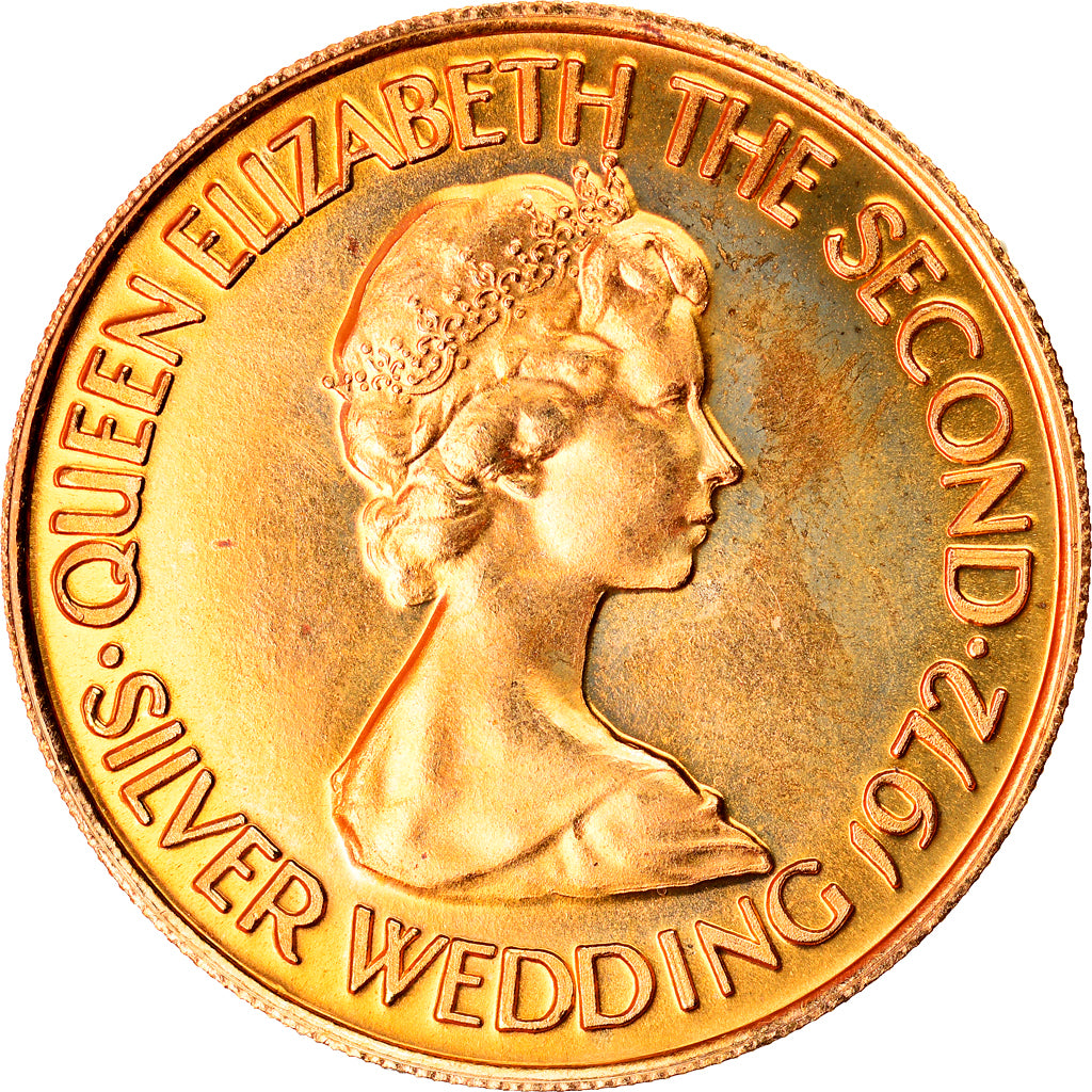 Coin, Jersey, Elizabeth II, 25 Pounds, 1972, British Royal Mint, MS(65-70)