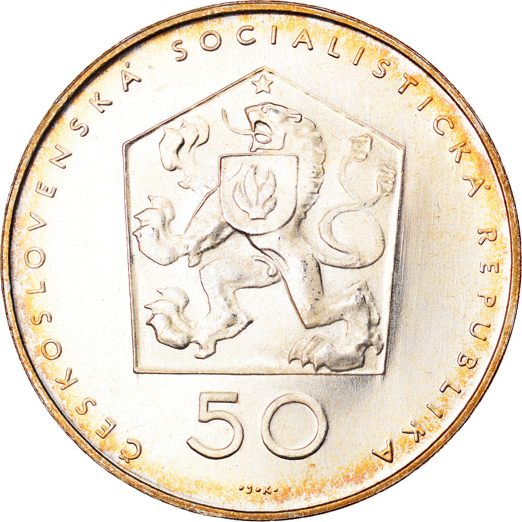 Coin, Czechoslovakia, 50 Korun, 1971, Proof, MS(65-70), Silver, KM:71