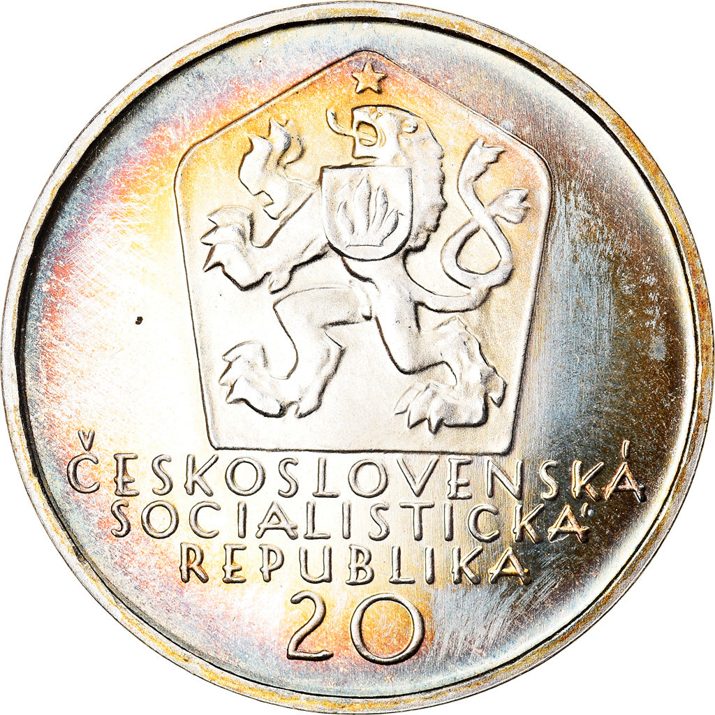 Coin, Czechoslovakia, 20 Korun, 1972, Proof, MS(65-70), Silver, KM:76