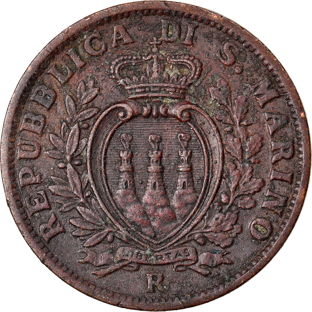 Coin, San Marino, 5 Centesimi, 1936, Rome, EF(40-45), Bronze, KM:12